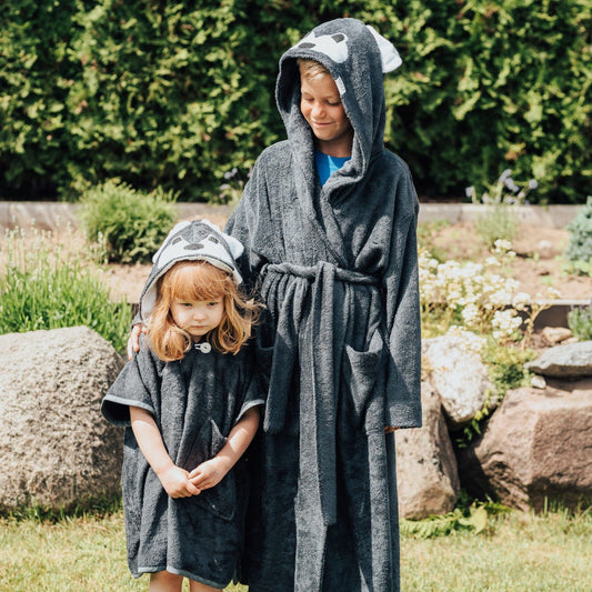 Bamboo Terry Bathrobe WOLF – For KIDS (Size 122-150)