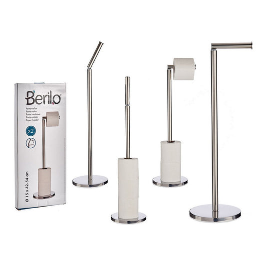 Vrijstaande toiletrolhouder – zilverkleurig metaal