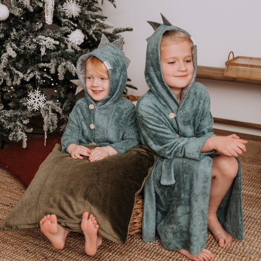 Bamboo Terry Bathrobe DINOSAUR - For TODDLERS (Size 82/86-116)