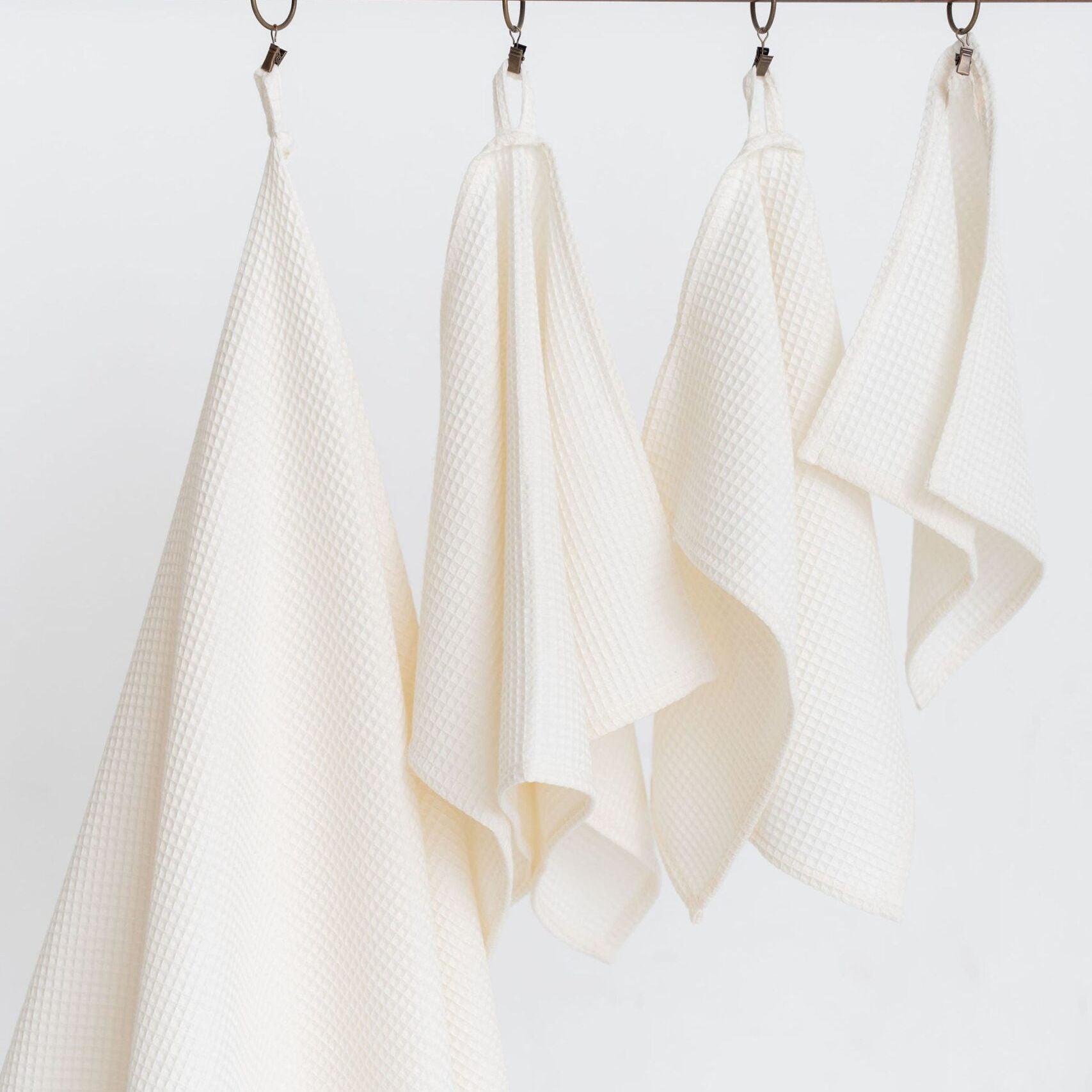 Organic Waffle Cotton Towel - Cream