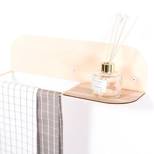Steel & Wood Towel Rack - Beige